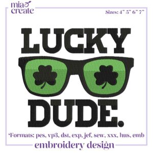 Lucky Dude Embroidery Designs, St Patrick's Day Embroidery Design File