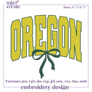 Coquette Bow Oregon Embroidery Designs, Oregon Ducks Football Embroidery Designs