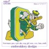 Oregon Ducks Mascot Embroidery Designs, Oregon Ducks Football Embroidery Files