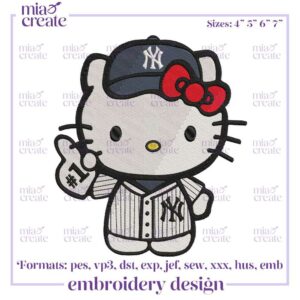 Hello Kitty New York Yankees Embroidery Designs